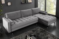 Elegante hoekbank COSY VELVET 260cm grijze fluwelen 3-zitsbank met veerkern - 40273 - thumbnail