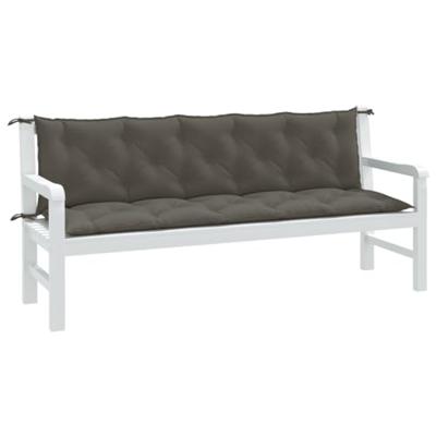 VidaXL Tuinbankkussens 2 st 180x50x7 cm stof gemêleerd donkergrijs