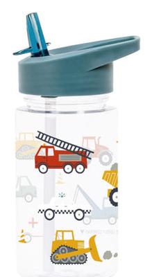 Fles voor jongens VOERTUIGEN A Little Lovely Company, 450 ml petrolblauw