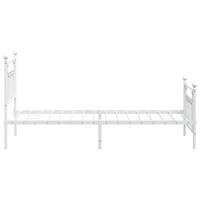 Bedframe met hoofd- en voeteneinde metaal wit 90x200 cm - thumbnail