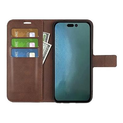 Casecentive Leren Wallet case met sluiting iPhone 15 bruin