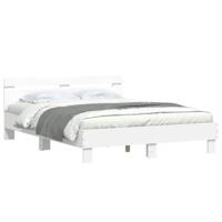 Bedframe met hoofdeinde en LED wit 140x190 cm - thumbnail