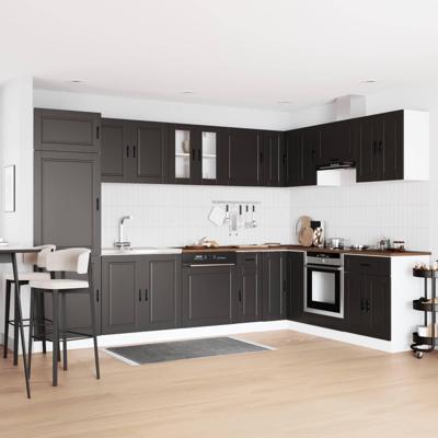 Wastafel onderkast Porto Zwart 80 x 46 x 81,5 cm Bewerkt hout