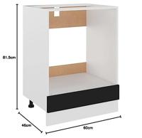 Ovenkast 60x46x81,5 cm spaanplaat zwart - thumbnail