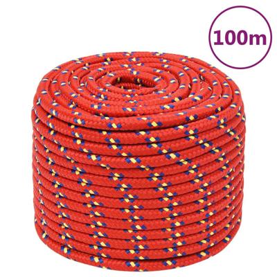 Boottouw 14 mm 100 m polypropyleen rood Boottouw 14 mm 100 m polypropyleen rood