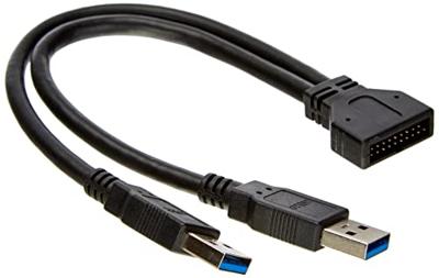 Delock USB 3.2 Gen 1 (USB 3.0) Adapter [2x USB 3.2 Gen 1 stekker A (USB 3.0) - 1x USB 3.2 Gen 1 stekker intern 19-polig (USB 3.0)] 83910 25.00 cm