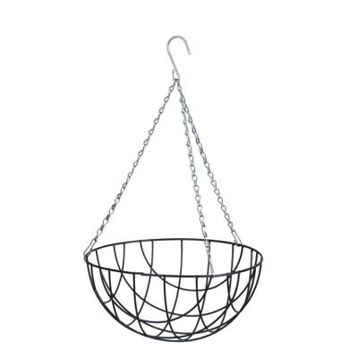 Hanging basket metaaldraad groen geepoxeerd incl. ketting H16x dia. 30cm Nature - Nature