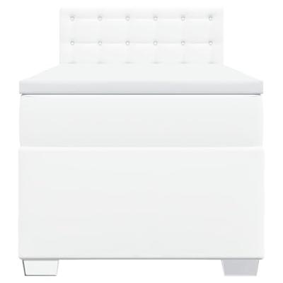 Boxspring met matras kunstleer wit 90x200 cm - thumbnail
