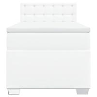 Boxspring met matras kunstleer wit 90x200 cm - thumbnail