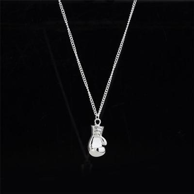 Punk Retro Mini bokshandschoenen ketting (zilver)