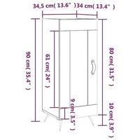 Dressoir 34,5x34x90 cm bewerkt hout grijs sonoma eikenkleurig - thumbnail