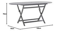 Tuintafel inklapbaar 120x70x75 cm massief acaciahout - thumbnail