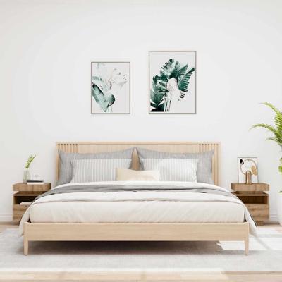 Nachtkastjes met LED 2 st 40x39x48,5 cm artisanaal eikenkleur