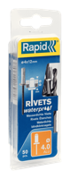Rapid Waterdichte Blindklinknagels Ø 4x12mm + boor in blister (50 stuks) - thumbnail