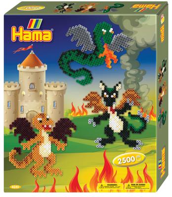 Hama midi strijkkralenset gift box - draken, 2500st.