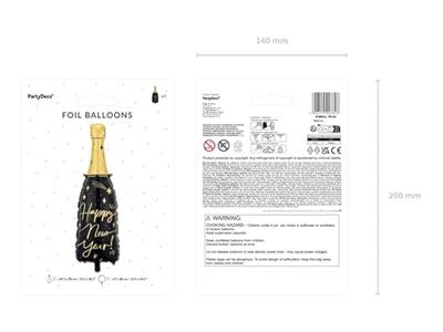 Folieballon Happy New Year Champagne Fles (27x88cm)
