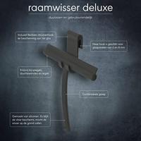 Raamwisser Sealskin Deluxe RVS 24 cm Mat Zwart (incl. Flexibele Glashaak) - thumbnail
