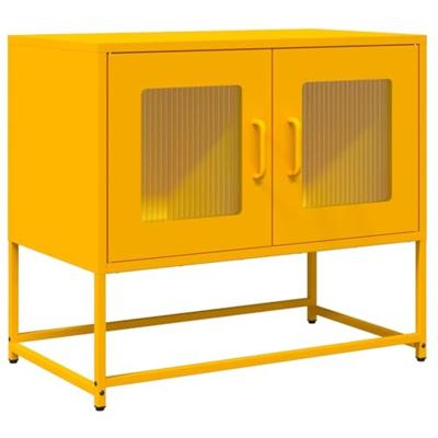 Tv-meubel 68x39x60,5 cm koudgewalst staal mosterdgeel