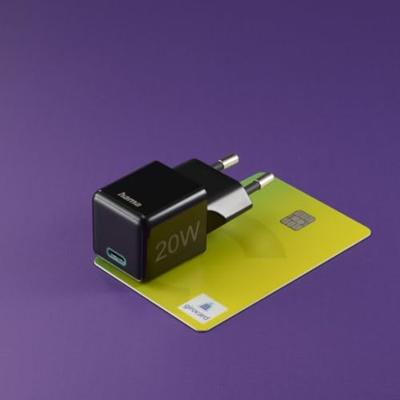 Hama Fast Charger USB-C PD/Qualcomm® Super-Mini Charger 20 W Oplader Zwart Hama Fast Charger USB-C PD/Qualcomm® Super-Mini Charger 20 W Oplader Zwart
