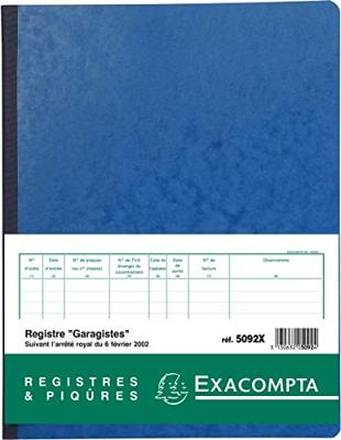 Exacompta register garagist en pomphouder, Franstalig Exacompta register garagist en pomphouder, Franstalig