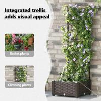 Tuin Bloempot Bruin 40 x 40 x 126 cm Staal - thumbnail