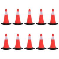 Verkeerskegels met zware basis 10 st reflecterend 50 cm - thumbnail