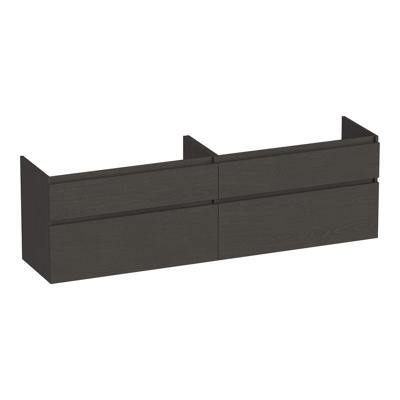 Brauer Delight - Onderkast - 160 cm - met 4 Softclose Lades Greeploos en 2 Sifon Uitsparingen - Timber Anthracite