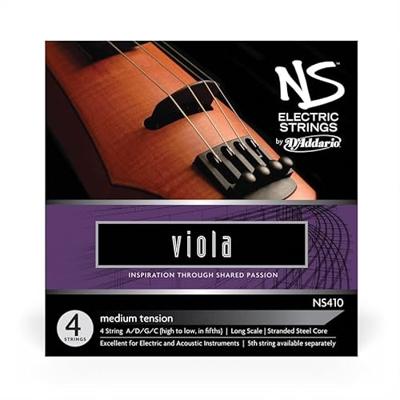 D&apos;Addario NS410 Electric Viola String Set Long Scale, Medium Tension Altvioolsnarenset voor elektrisch gebruik