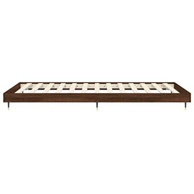 Bedframe zonder matras bewerkt hout bruin eikenkleur 90x190 cm