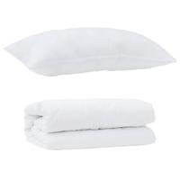 Dekbed met Kussen met kussen 2 pcs Wit 155 x 200 cm Microfibre - thumbnail