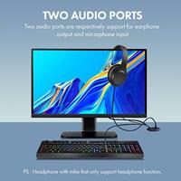 GrauGear G-THUB-AU-60 G-THUB-AU-60 USB-hub 2 poorten USB-A USB 3.0 5 GBit/s Met audiopoorten Zwart - thumbnail