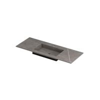 INK Post Wastafel Keramische Slab Envelop Bak Midden met 1 Kraangat - 1200x450x10 mm - Armani Grey Mat - thumbnail