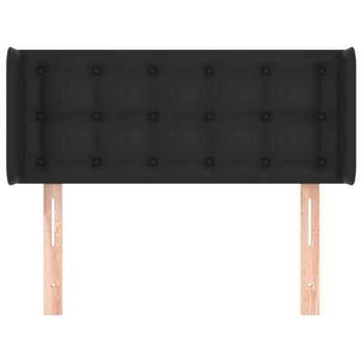 Hoofdbord met randen 163x16x78/88 cm kunstleer zwart