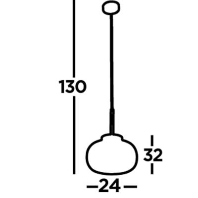 Searchlight Glazen hanglampLumina Ø 24cm - 10272-1BK
