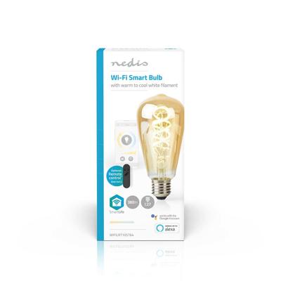 SmartLife LED Filamentlamp | Wi-Fi | E27 | 360 lm | 4.9 W | Warm to Cool White | Glas | Android / IOS | ST64 SmartLife LED Filamentlamp | Wi-Fi | E27 | 360 lm | 4.9 W | Warm to Cool White | Glas | Android / IOS | ST64