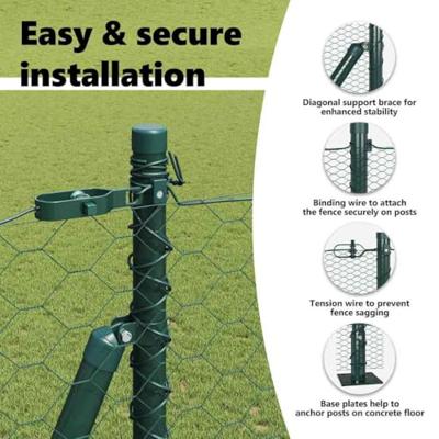 VidaXL Afrasteringspaal groen 10 x 1,4 m (50 mm gaas) staal en pvc