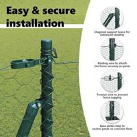 VidaXL Afrasteringspaal groen 10 x 1,4 m (50 mm gaas) staal en pvc - thumbnail