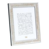 Deknudt Zilverkleurige houten fotokader met donkerbruine craquelé afwerking 15x15 S40JE9 - thumbnail