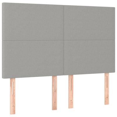 Boxspring met matras stof lichtgrijs 140x190 cm - thumbnail