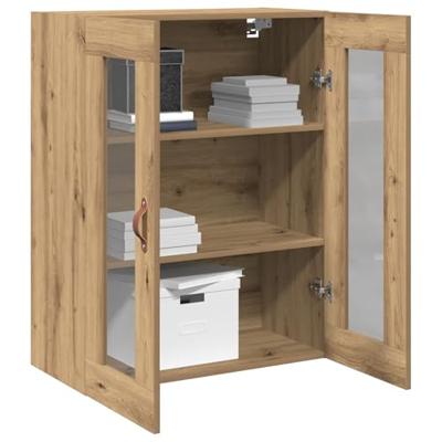 Wandkast artisanaal eikenkleurig 69.5 x 34 x 90 cm Bewerkt hout