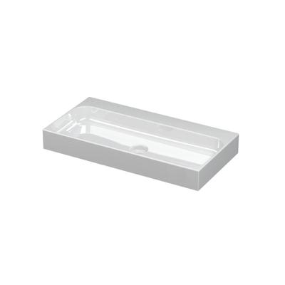 INK Unit Wastafel Porselein Zonder Kraangat incl. Porseleinen Click Plug - 800x400x100 mm - Glans Wit