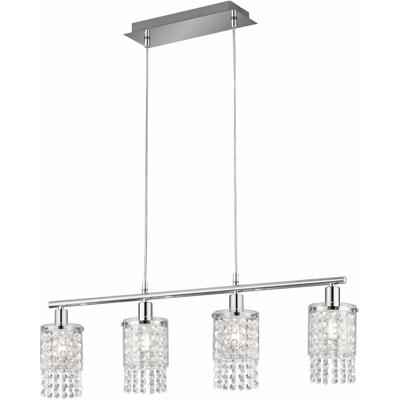 LED Hanglamp 4-lichts Mat Chroom Aluminium - E14 Fitting