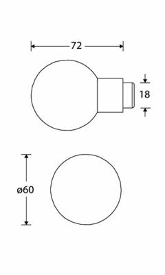 Knopkruk Kogel 60mm MGC Knopkruk Kogel 60mm MGC