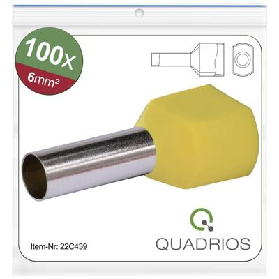 Quadrios 22C439 Dubbele adereindhulzen 6 mm² Deels geïsoleerd Geel 1 set(s) Quadrios 22C439 Dubbele adereindhulzen 6 mm² Deels geïsoleerd Geel 1 set(s)