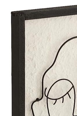 J-Line Wanddeco Gezichten Metaal|Hout Zwart|Wit Small Assortiment V