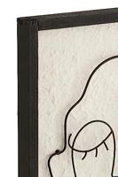 J-Line Wanddeco Gezichten Metaal|Hout Zwart|Wit Small Assortiment V - thumbnail