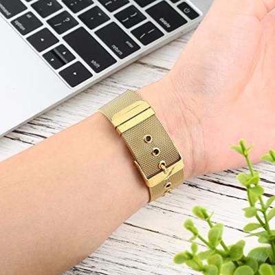 Milanese met gesp bandje - Goud - Geschikt voor Apple Watch 38mm / 40mm / 41mm / 42mm - thumbnail