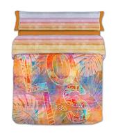 Dekbedovertrek set Lois CORSO P. Oranje Bed van 90 3 Onderdelen - thumbnail