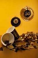 Classy Vlaggenlijn 40 Jaar Zwart/Goud (10m) - thumbnail