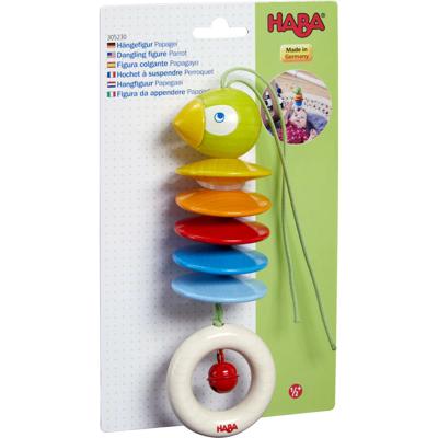 Haba hangfiguur papegaai 17 cm hout